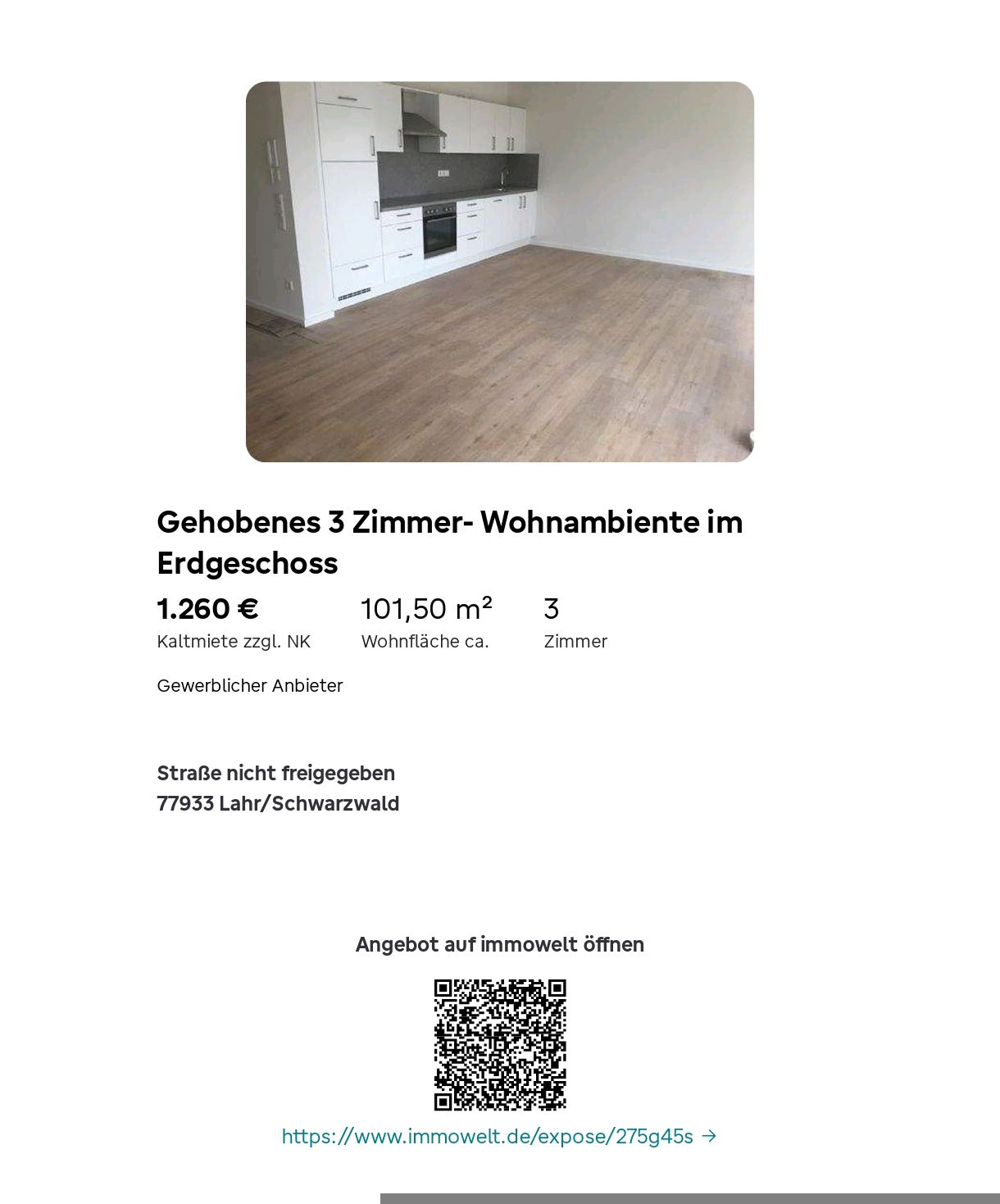 Gehobene 3 Zi.- Mietwohnung in Lahr