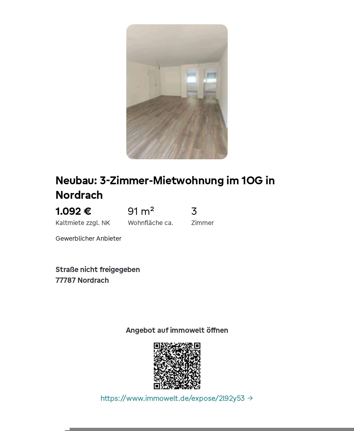 Neubauwohnung in Nordrach