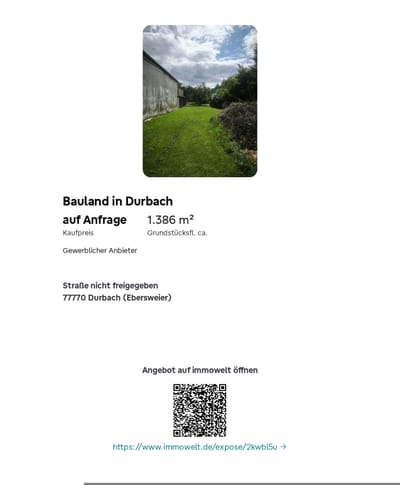 Bauland in Durbach