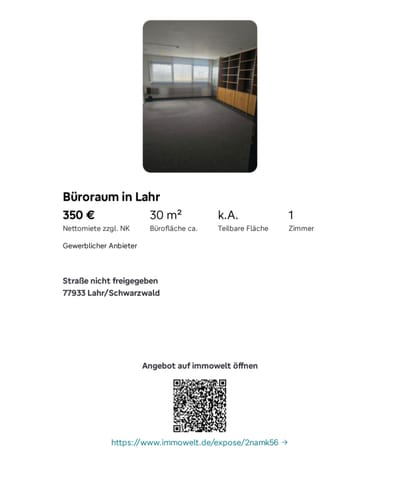 Büro in Lahr zu vermieten