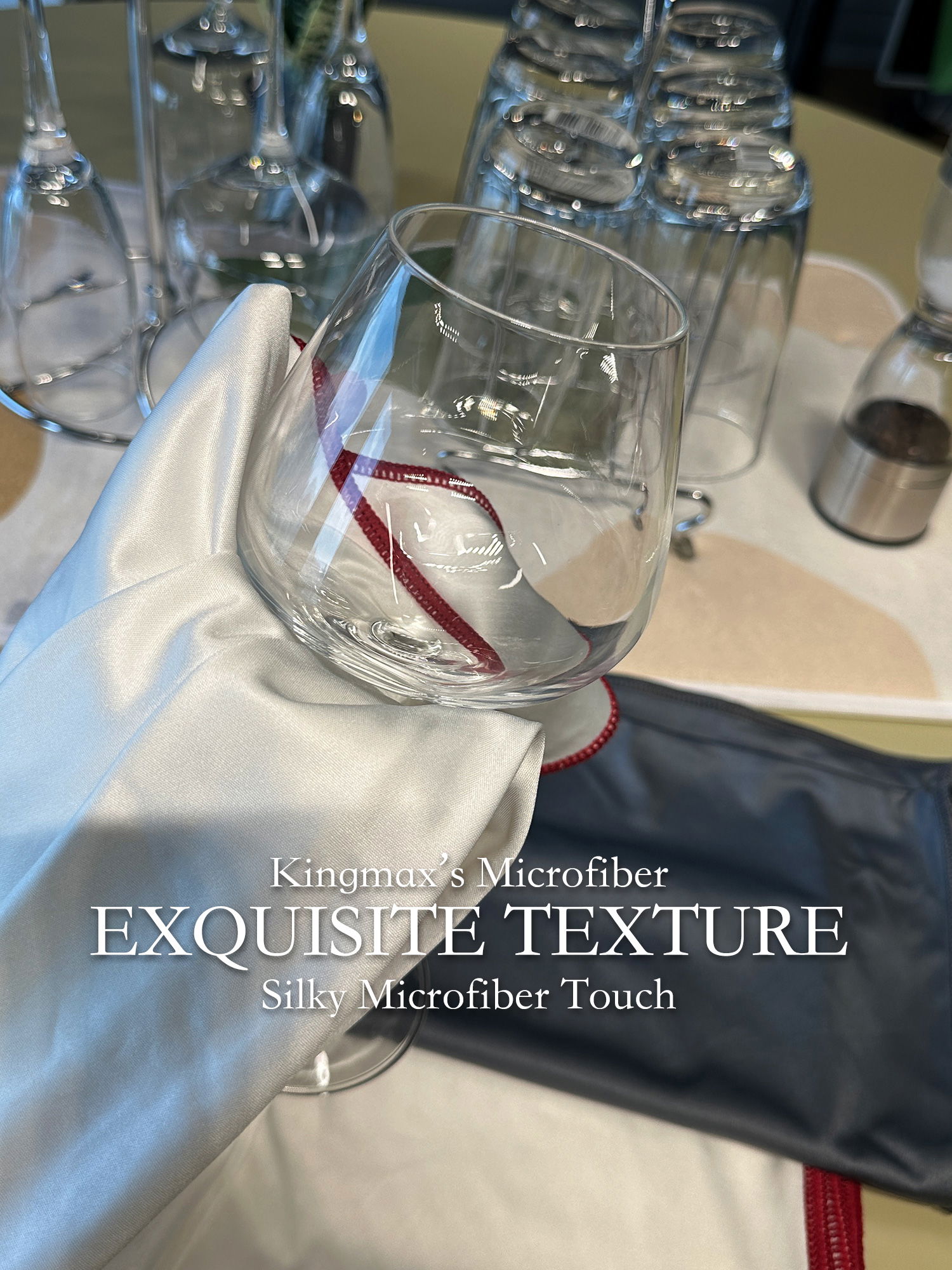 Perfect Glassware Care: Kingmax’s Microfiber Goblet Polishing Cloth