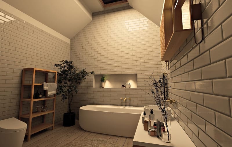 Bathroom in atic space