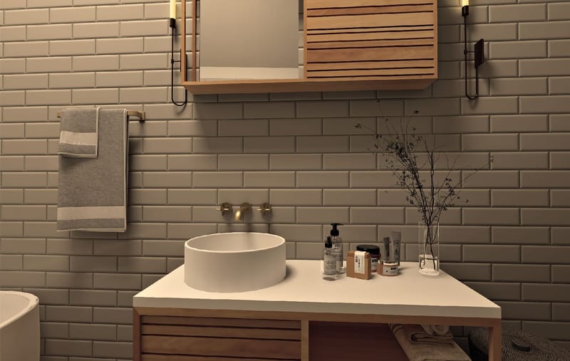 Bathroom in atic space