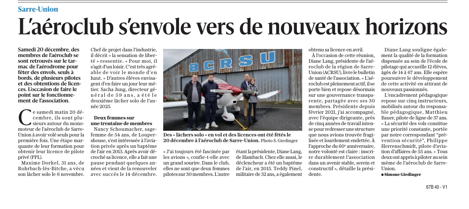 L'aéroclub s'envole vers de nouveaux horizons 20/12/2025