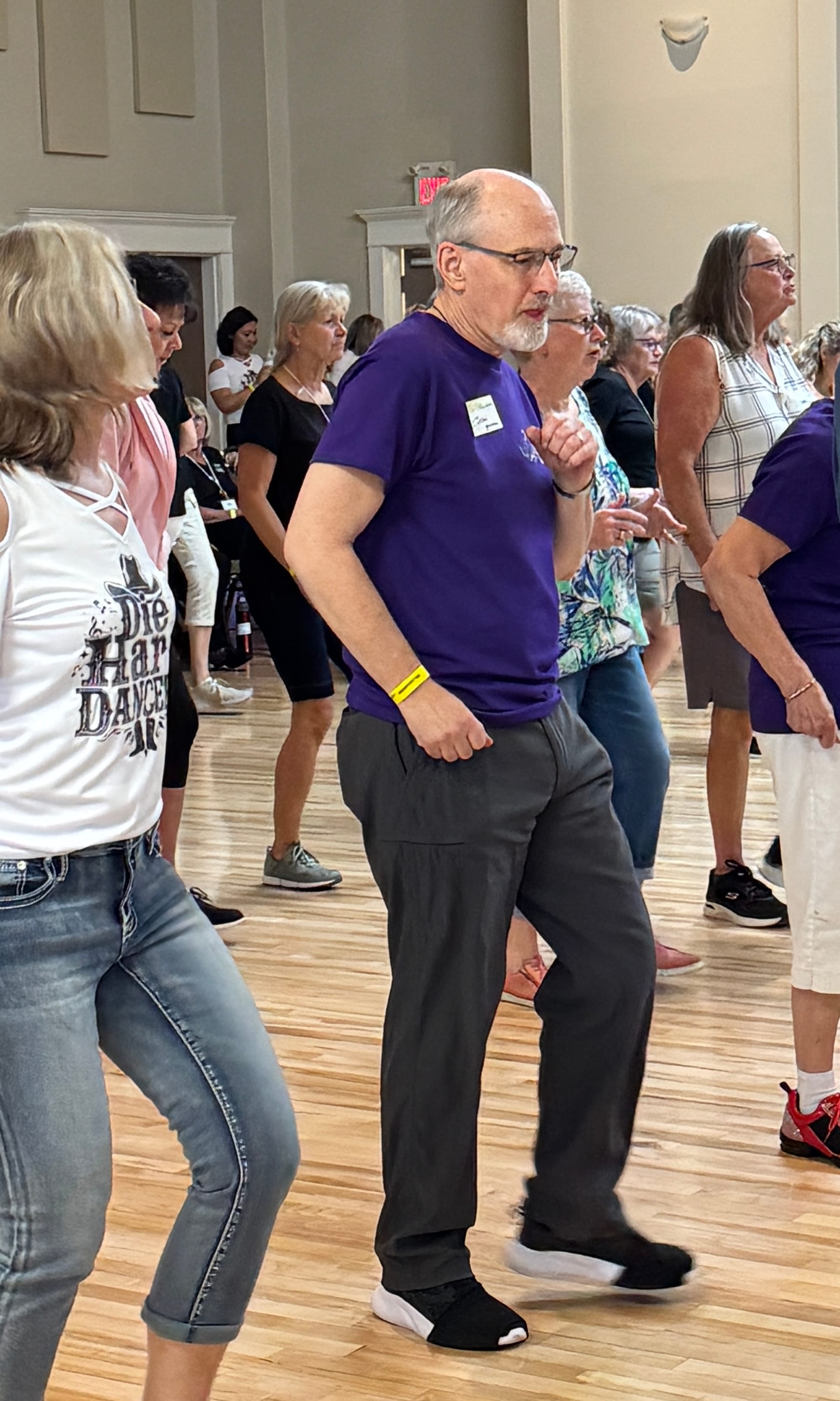 John dancing in a workshop with Gary