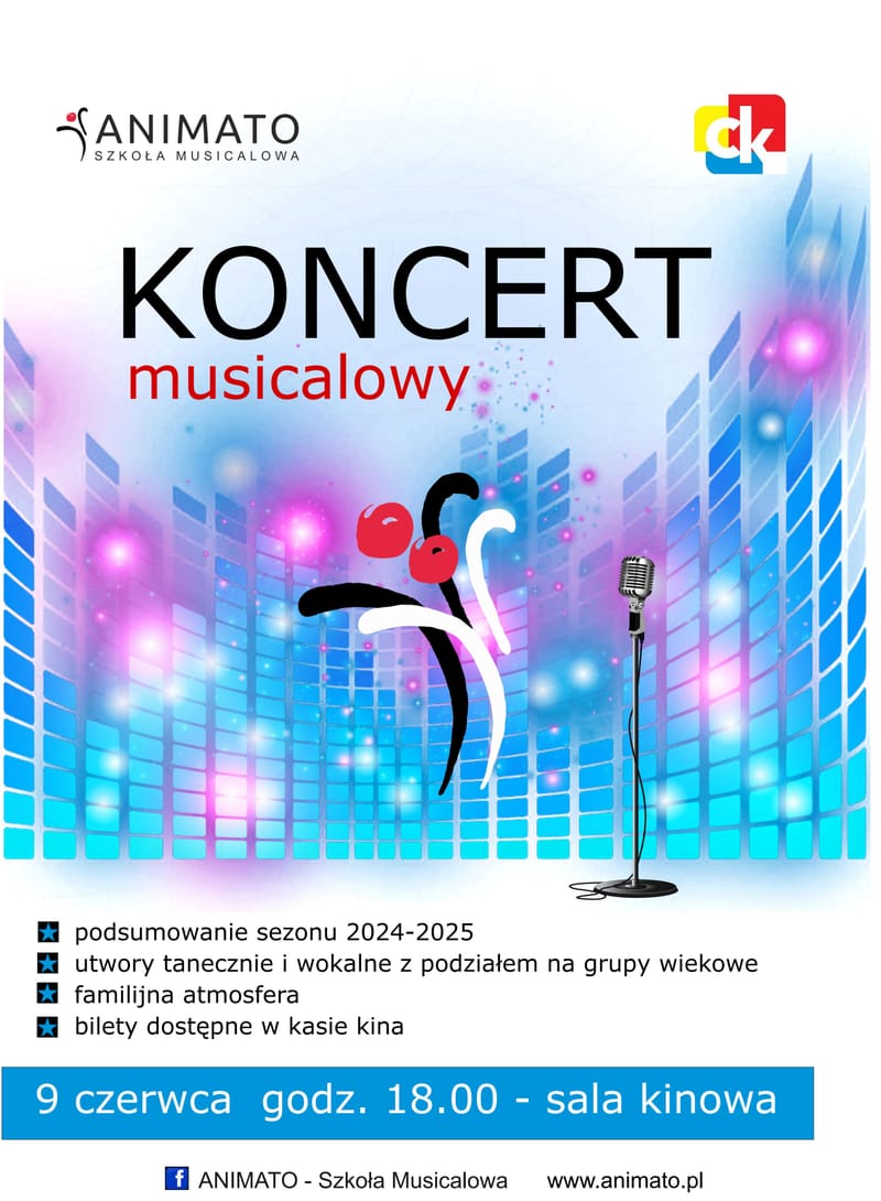 Doroczny Koncert Szkoły Musicalowej ANIMATO czerwiec 2025