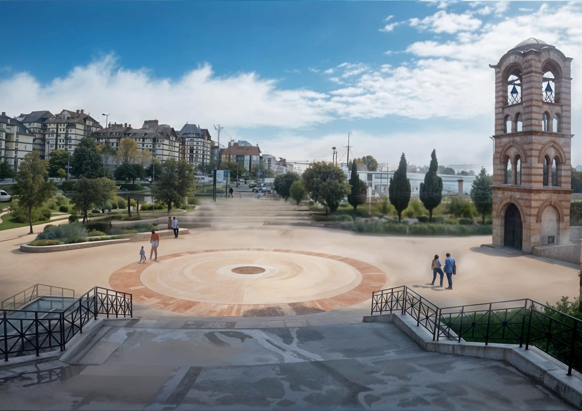 Концептуални пејзажни дизајн за простор испред цркве Св. Василија у Нишу, Србија /// Conceptual landscape design for open space in front of the entrance to the Church of St. Vasilije, Nis, Serbia