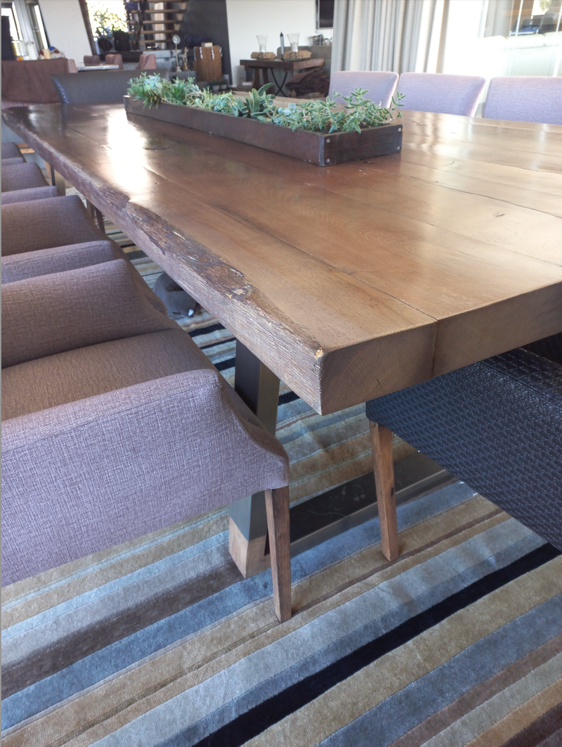 Stunning, Live-Edge French Oak 10 Seater Dining Table