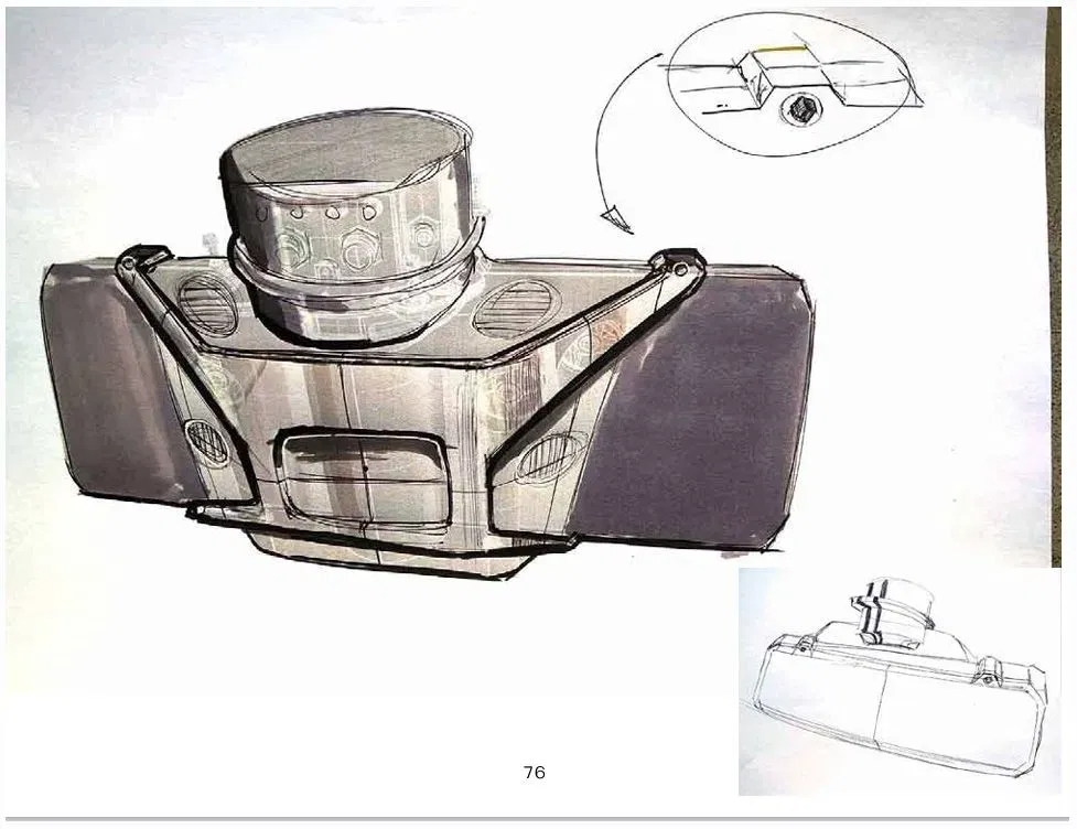 איור סקיצה נוסף של מכ"ם C-catcher, המעניק הצצה לראייה האמנותית והטכנית של סטודיו גריזים.