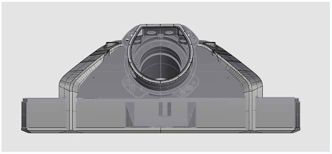 סקיצת SolidWorks של מכ"ם C-catcher, המציגה את המודל התלת-ממדי המפורט כחלק מתהליך העיצוב התעשייתי של סטודיו גריזים.
