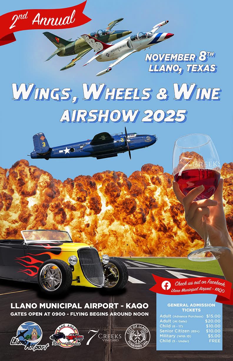 Wings, Wheels, and Wine Airshow (Llano Municipal Airport)