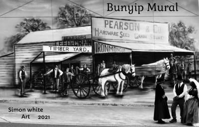 Bunyip Grain store Mural 1905