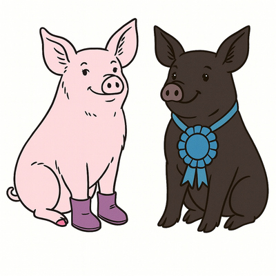 Bella learns about Tarwin Joan the famous pig