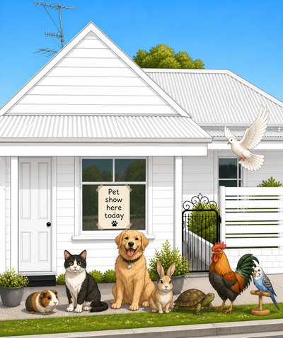 Peewee the rooster and the Pet Show