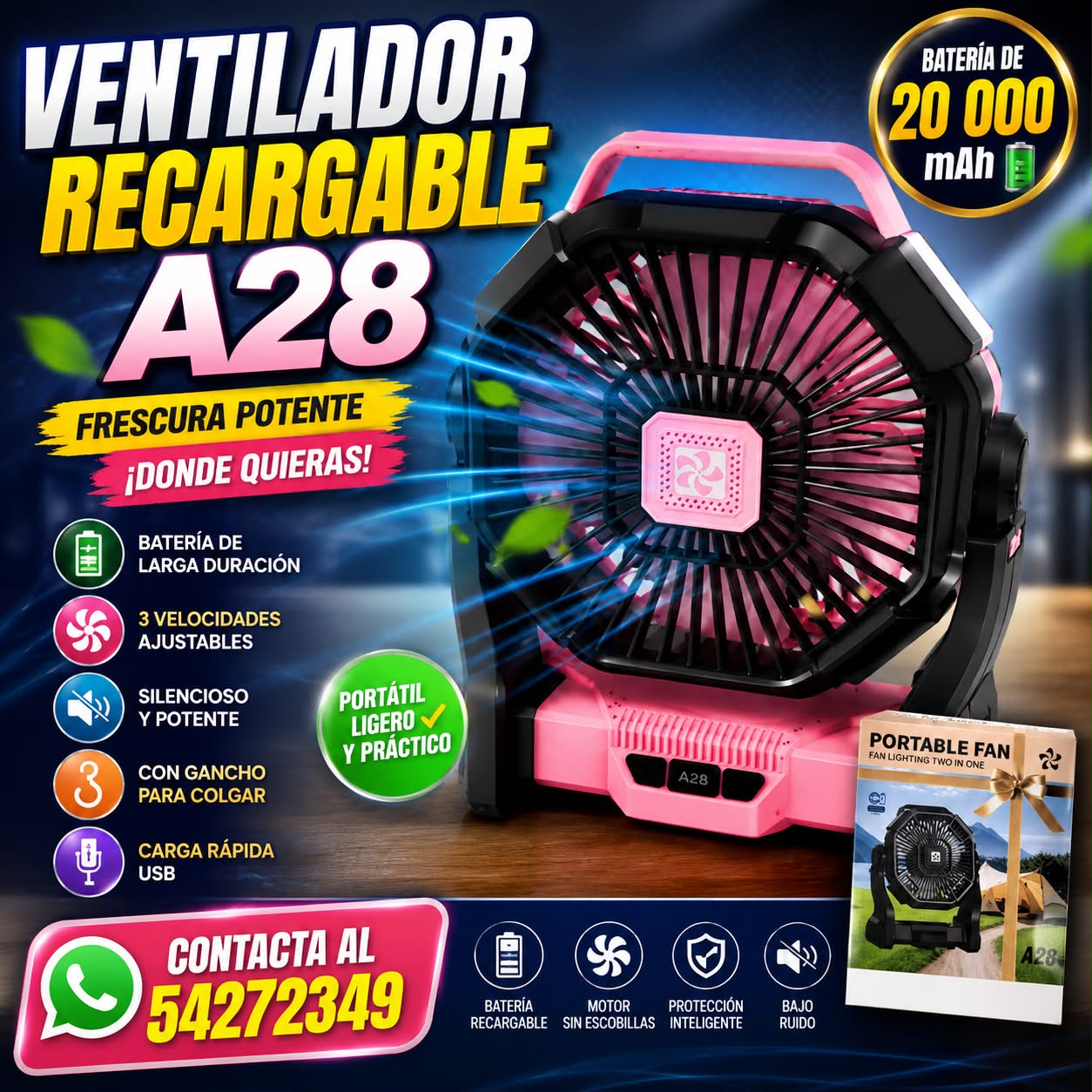 VENTILADOR RECARGABLE F28