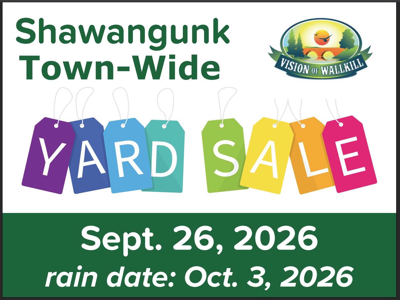 Shawangunk Town-Wide Yard Sale - Sept. 26, 2026