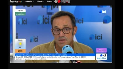 Interview de Laurent au sujet de son film, "La chance d'un second souffle" 18 sept 2025 antenne ici Béarn