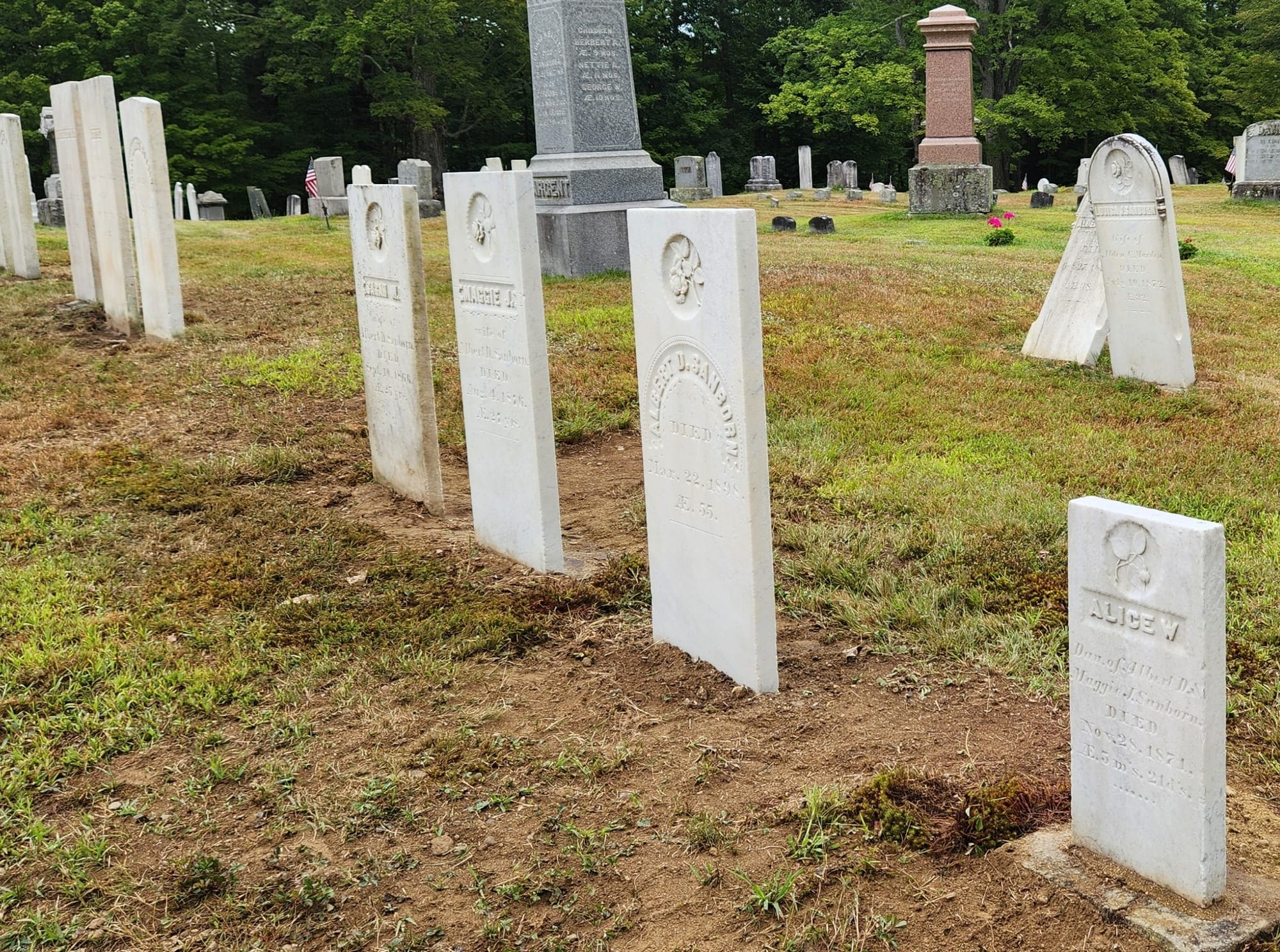 Sargent & Sanborn gravestones after restoration