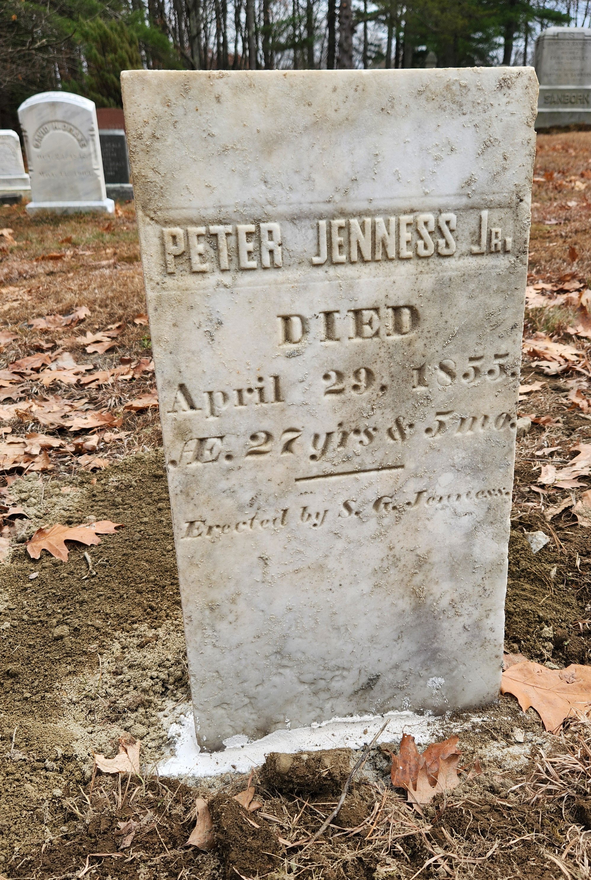 Peter Jenness, Jr. gravestone after restoration 2025