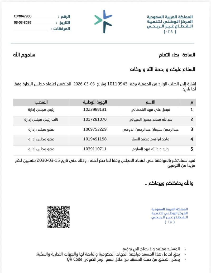 المملكة العربية السعودية
المركز الوطني لتنمية
القطاع غير الربحي