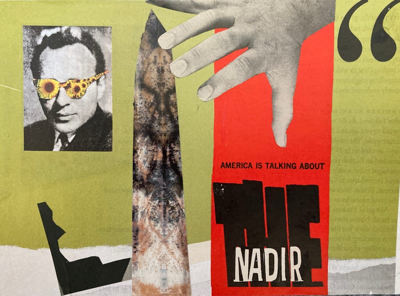 LEFT: Trotsky in Amnerst, NS (2024) 13 cm x 9 cm ~ CENTRE: New Dawn Fades (2024) 9 cm x 6 cm ~ RIGHT: The Nadir (2024) 17 cm x 12 cm