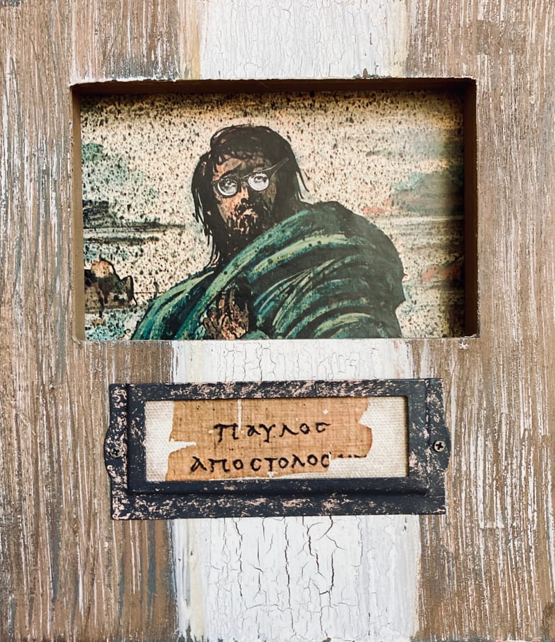 LEFT: Harry Potter On The Road To Damascus (2024) 20 cm x 23 cm ~ CENTRE: Madonna Dyptych Front (2024) 8 cm x 12 cm ~ RIGHT: Madonna Dyptych Back (2024) 8 cm x 12 cm