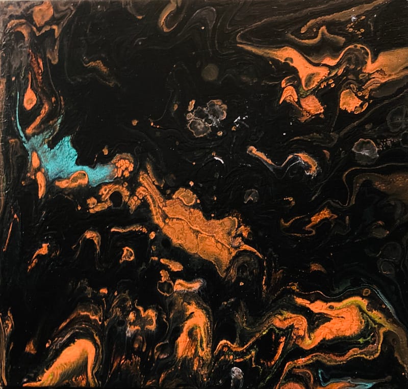 LEFT: Entropy 4 (2024) Acrylic on Wood Panel, 15 cm x 15 cm ~ CENTRE: Entropy 5 (2024) Acrylic on Wood Panel, 15 cm x 15 cm ~ RIGHT: Entropy 6 (2024) Acrylic on Wood Panel, 15 cm x 15 cm