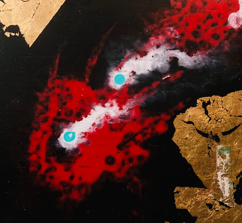 LEFT: Entropy 4 (2024) Acrylic on Wood Panel, 15 cm x 15 cm ~ CENTRE: Entropy 5 (2024) Acrylic on Wood Panel, 15 cm x 15 cm ~ RIGHT: Entropy 6 (2024) Acrylic on Wood Panel, 15 cm x 15 cm