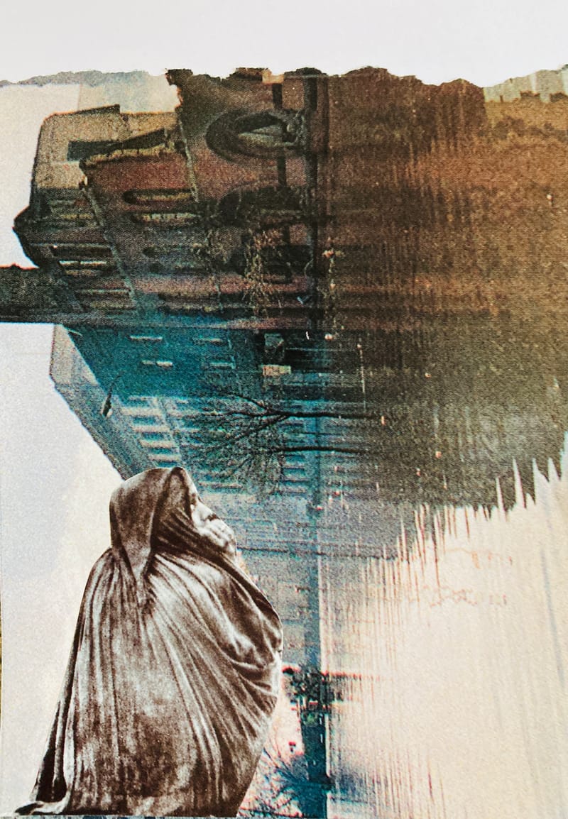 LEFT: Unanswered Prayers (Diptych Left 2025) 12 cm x 18 cm ~ CENTRE: Broken Dreams (Diptych Right 2025) 12 cm x 18 cm ~ RIGHT: Small Craft Warning (2025) 16 cm x 16 cm (in frame)