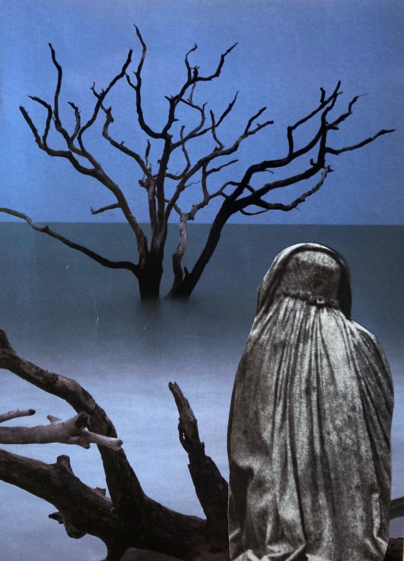 LEFT: Unanswered Prayers (Diptych Left 2025) 12 cm x 18 cm ~ CENTRE: Broken Dreams (Diptych Right 2025) 12 cm x 18 cm ~ RIGHT: Small Craft Warning (2025) 16 cm x 16 cm (in frame)