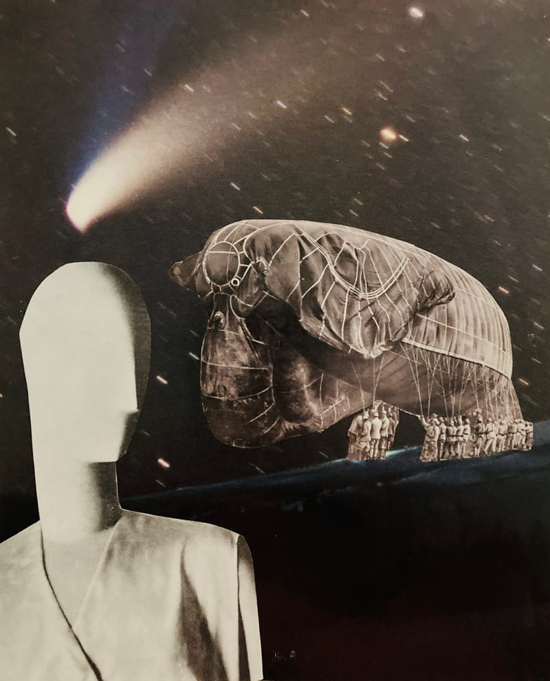 LEFT: Elephant in the Room (2025) 20 cm x 27 cm ~ CENTRE: Cowboy in the Big City (2025) 8 cm x 13 cm ~ RIGHT: The Wheel of Destiny (2025) 21 cm x 27 cm