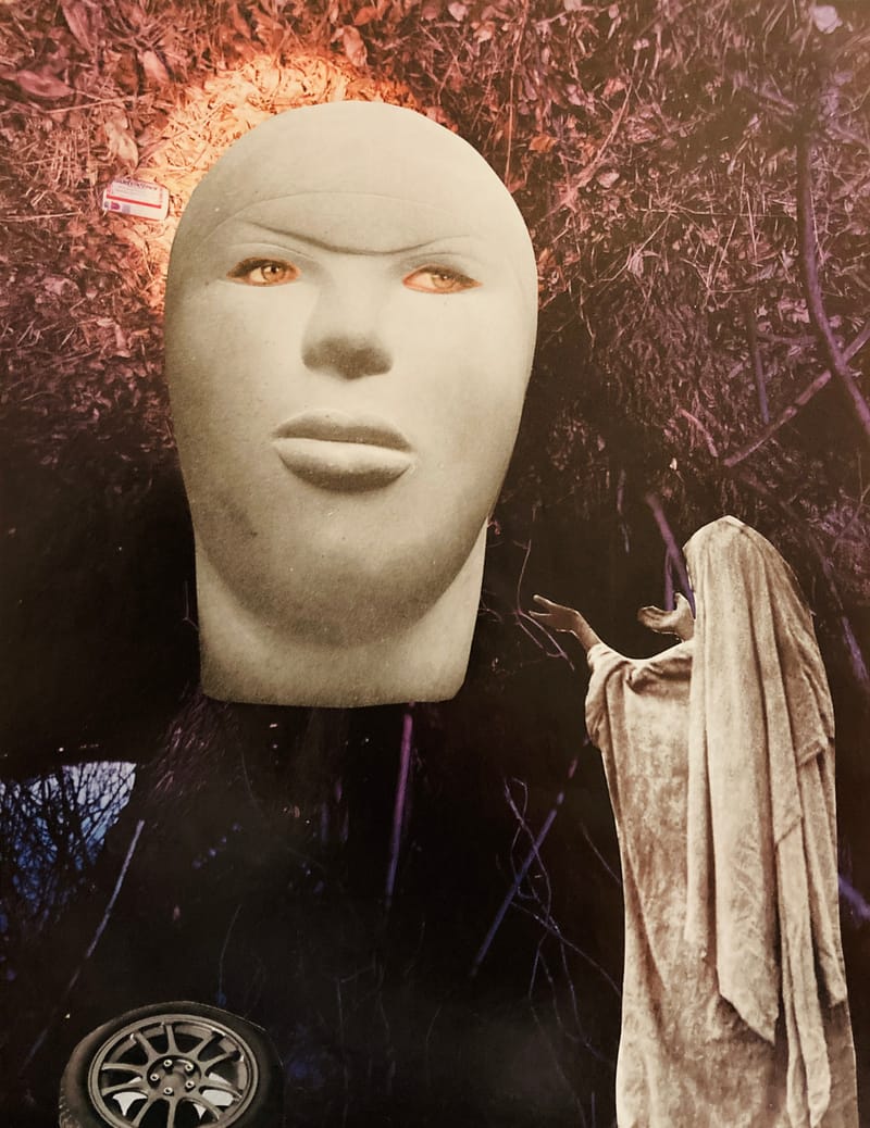 LEFT: Elephant in the Room (2025) 20 cm x 27 cm ~ CENTRE: Cowboy in the Big City (2025) 8 cm x 13 cm ~ RIGHT: The Wheel of Destiny (2025) 21 cm x 27 cm