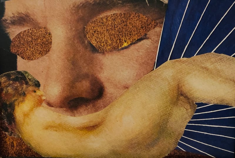 LEFT: The Dark Side of the Moon (2025) 12 cm x 17 cm ~ CENTRE: Smile at the Foot of the Ladder (2025) 12 cm x 8 cm ~ RIGHT: La Misérable (2025) 27 cm x 35 cm