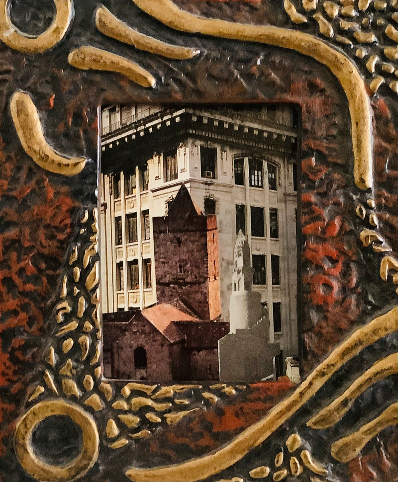 LEFT: Take Me to your Leader (2025) 20 cm x 25 cm ~ CENTRE: Untitled (2025) 35 cm x 28 cm ~ RIGHT: Architecture and Morality (2025) 12 cm x 14 cm