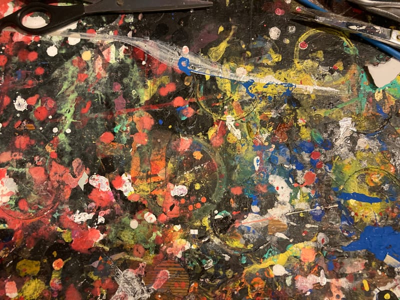 LEFT: Reeds (2025) Acrylic on Canvas, 40 cm x 50 cm ~ CENTRE: Untitled (2025) Acrylic on Wood, 40 cm x 50 cm ` RIGHT: Wind Storm (2025) Acrylic on Canvas, 25 cm x 50 cm