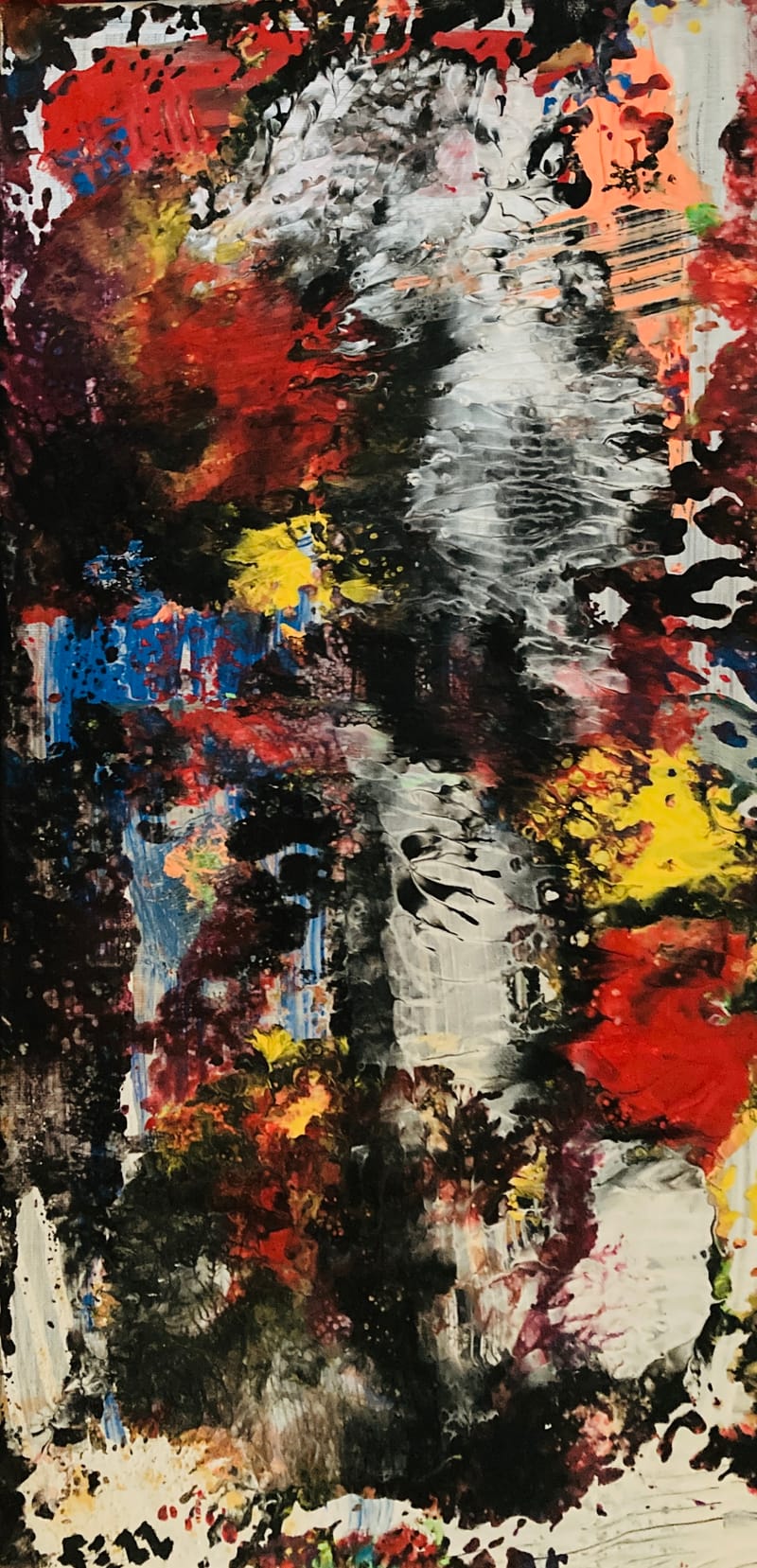 LEFT: Reeds (2025) Acrylic on Canvas, 40 cm x 50 cm ~ CENTRE: Untitled (2025) Acrylic on Wood, 40 cm x 50 cm ` RIGHT: Wind Storm (2025) Acrylic on Canvas, 25 cm x 50 cm