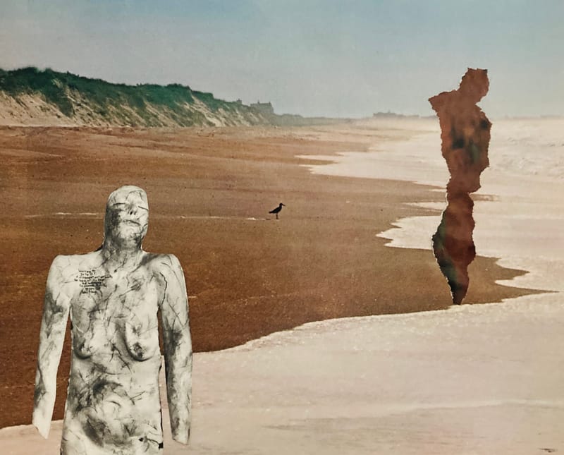 LEFT: Some Day we Will Be Free (2026) 20 cm x 20 cm ~ CENTRE: Totem (2026) 10 cm x 15 cm ~ RIGHT: On The Beach (2026) 25 cm x 20 cm