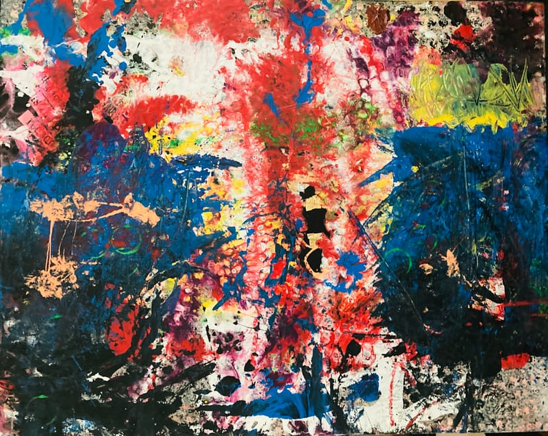 LEFT: Hooks (2026) 50 cm x 40 cm ~ CENTRE: Astroturf (2026) 50 cm x 40 cm ~ RIGHT: Wildfire (2026) 50 cm x 40 cm