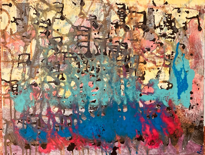 LEFT: Unwise Men (2026) 50 cm x 40 cm ~ CENTRE: Untitled Abstract (2026) 50 cm x 40 cm ~ RIGHT: Cityscape (2026) 50 cm x 40 cm