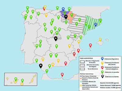 El mapa legal de la prostitución en España 📌