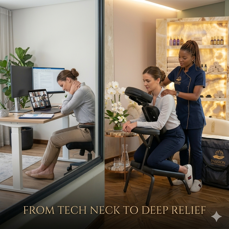 Why Your Zoom Calls Are Wrecking Your Neck (And How Mobile Massage Fixes It)