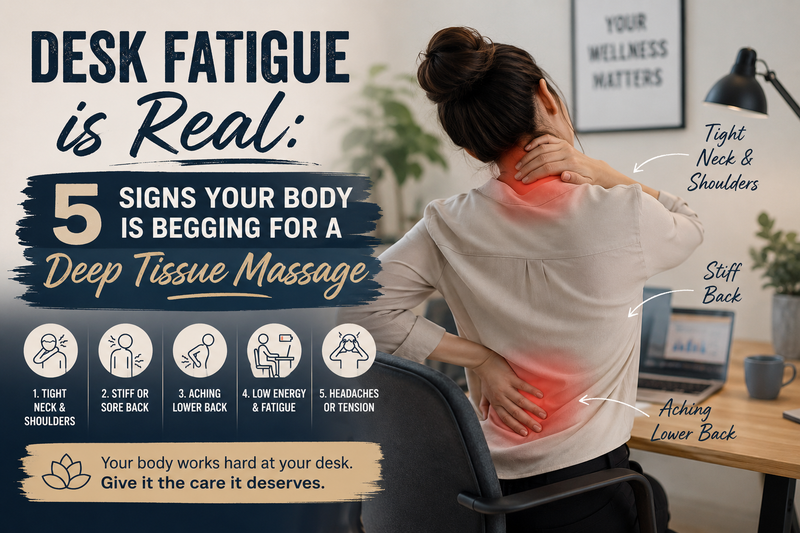 Desk Fatigue is Real: 5 Signs Your Body is Begging for a Deep Tissue Massage