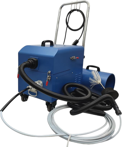 220V/110V Air Duct Cleaning Machine Dust Blowing Function 0-1400r/min Adjustable Speed, 1.97"-7.87" Duct Range Fresh Air Pipe Sweeping Suction Cleaner with Transformer
