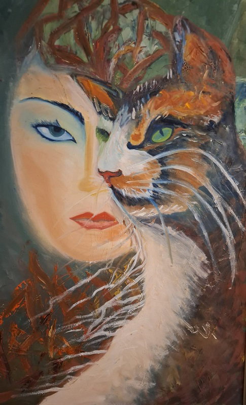 רבקה, בקי מימון, "אישה נמרה", 100 על 80 ס"מ, שמן על בד, מחיר: 4,500 ש"ח