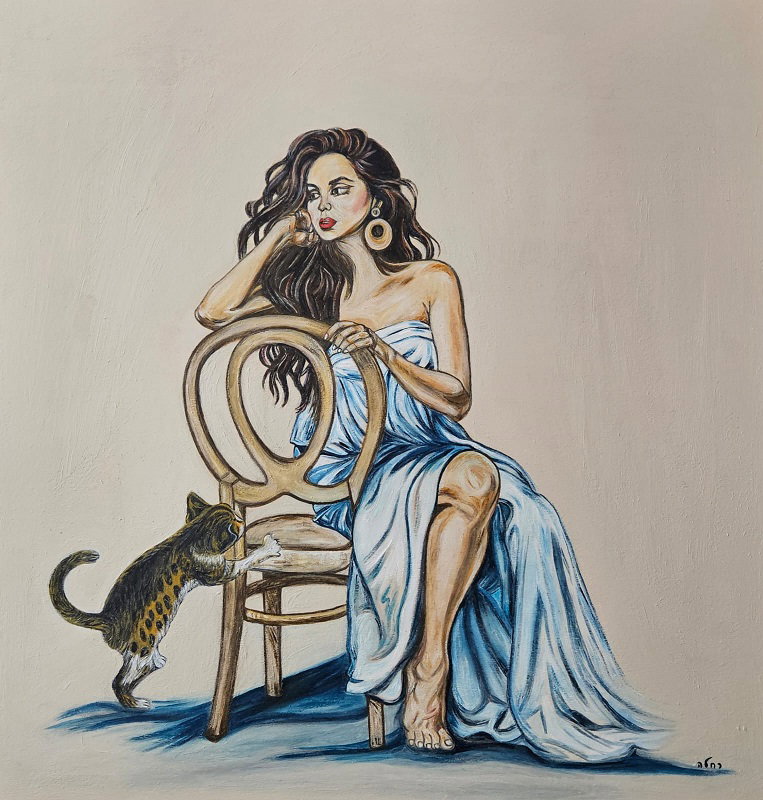 רחלה ברק,  אקריליק על עץ, 60 על 56 ס"מ, 10,000 ש"ח