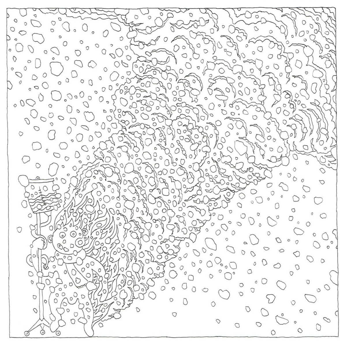 Roee Rosen, Lucy is Sick, Ice & Fire, 2023, pen on paper, 30x30 cm