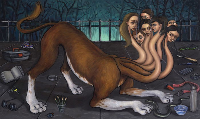 Izabella Volovnik, Mood (babylonia), 2023, oil on linen, 60x100 cm