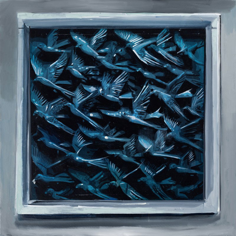 אורן אליאב Oren Eliav, Law, 2024, oil on canvas, 100x100 cm 1