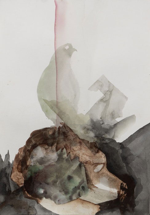 Rachel Kainy, Untitled, 2024, Watercolor, ink, and pigment on paper, 42x30 cm 