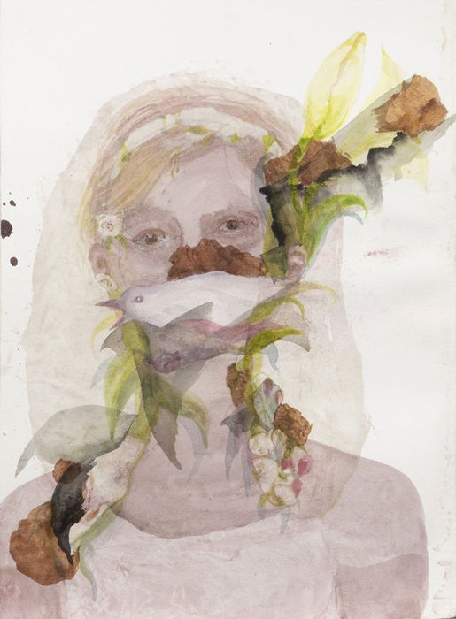 Rachel Kainy, Bride, 2024, Watercolor, ink, and pigment on paper, 41x30 cm